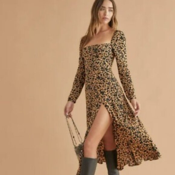 Reformation Sigmund Dress Size 4 Animal Print - Picture 1 of 2